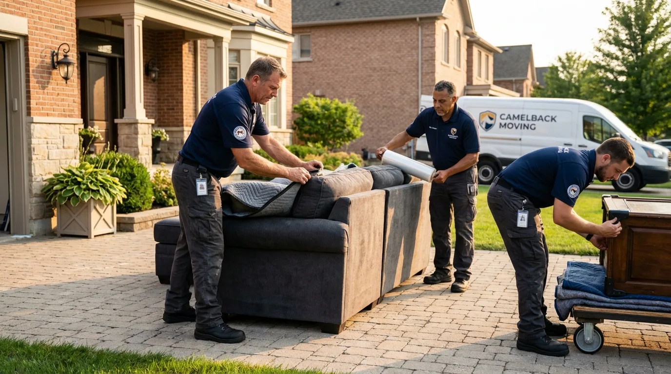 Large estate moving crew wrapping furniture in Paynesville, MN