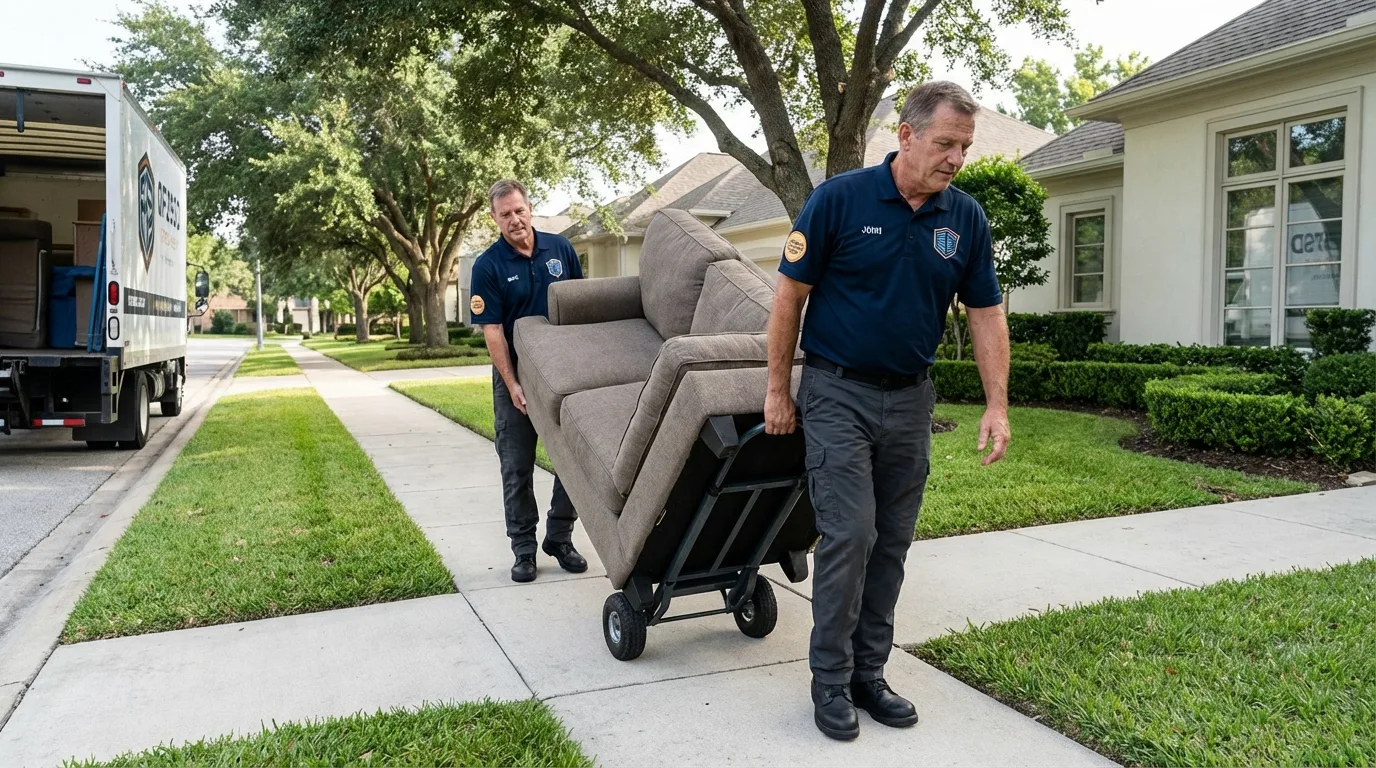 Local residential moving crew loading furniture in Paynesville, MN